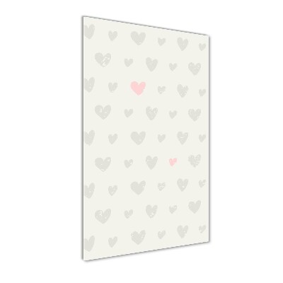 Fotocuadro de cristal elegante para hogar vertical Fondo de corazones
