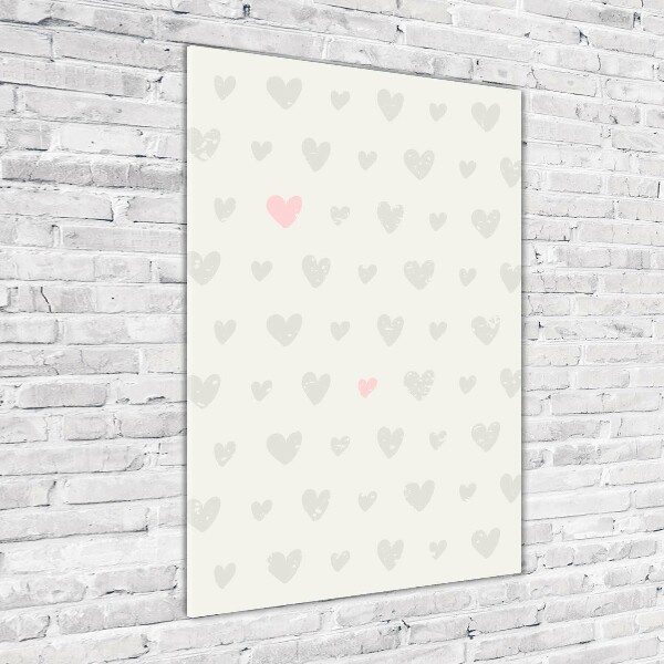 Fotocuadro de cristal elegante para hogar vertical Fondo de corazones