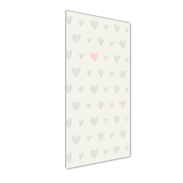Fotocuadro de cristal elegante para hogar vertical Fondo de corazones