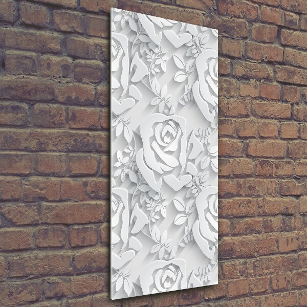 Fotocuadro de cristal elegante para hogar vertical Rosas