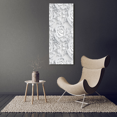 Fotocuadro de cristal elegante para hogar vertical Rosas