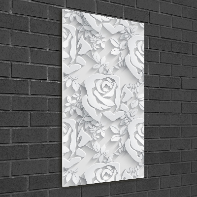 Fotocuadro de cristal elegante para hogar vertical Rosas