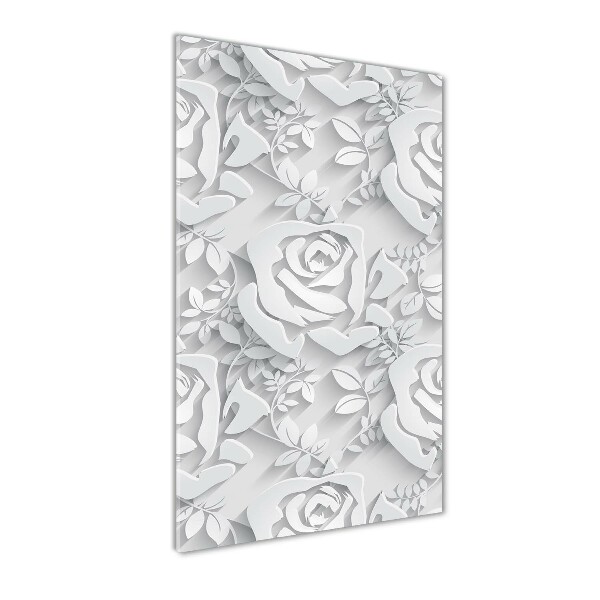 Fotocuadro de cristal elegante para hogar vertical Rosas