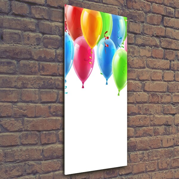 Cuadro de vidrio templado 4mm para pared vertical Globos de colores