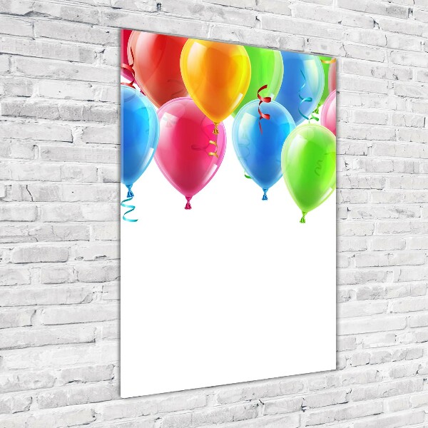 Cuadro de vidrio templado 4mm para pared vertical Globos de colores