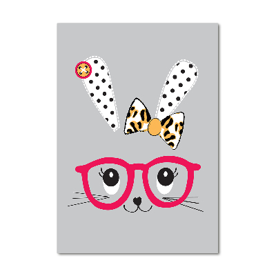 Foto obraz na szkle pionowy Królik w okularach