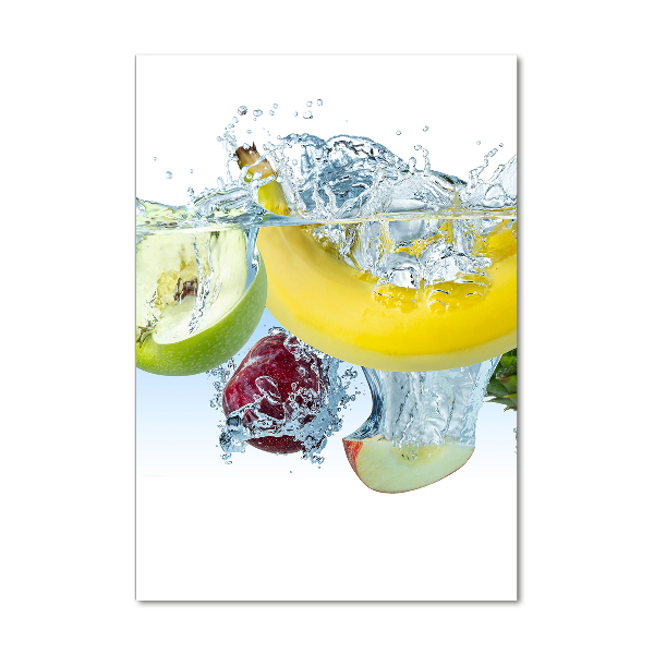 Fotocuadro de cristal elegante para hogar vertical Frutas bajo el agua