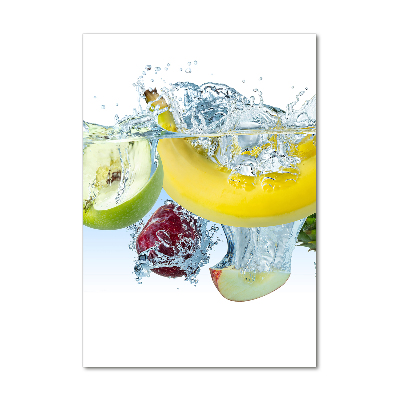 Fotocuadro de cristal elegante para hogar vertical Frutas bajo el agua