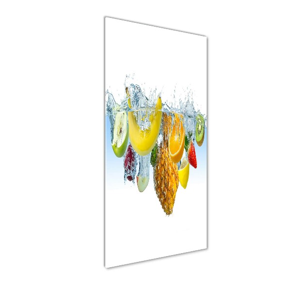 Fotocuadro de cristal elegante para hogar vertical Frutas bajo el agua