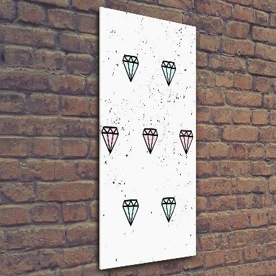 Cuadro decorativo en cristal con canto pulido vertical Diamantes