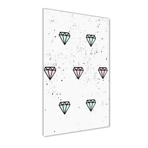 Cuadro decorativo en cristal con canto pulido vertical Diamantes