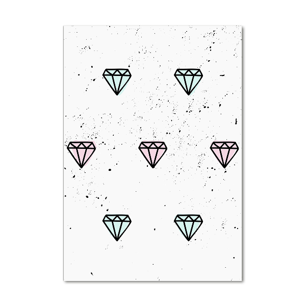 Cuadro decorativo en cristal con canto pulido vertical Diamantes