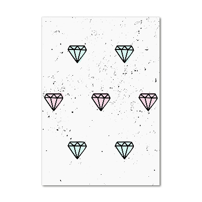 Cuadro decorativo en cristal con canto pulido vertical Diamantes