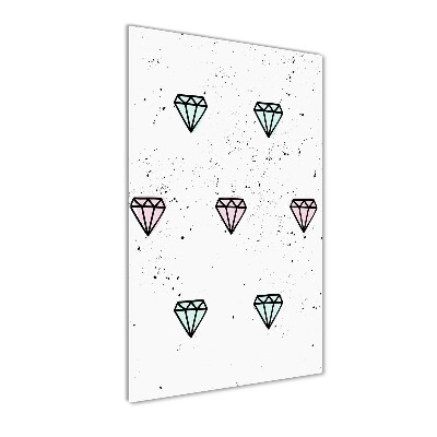 Cuadro decorativo en cristal con canto pulido vertical Diamantes