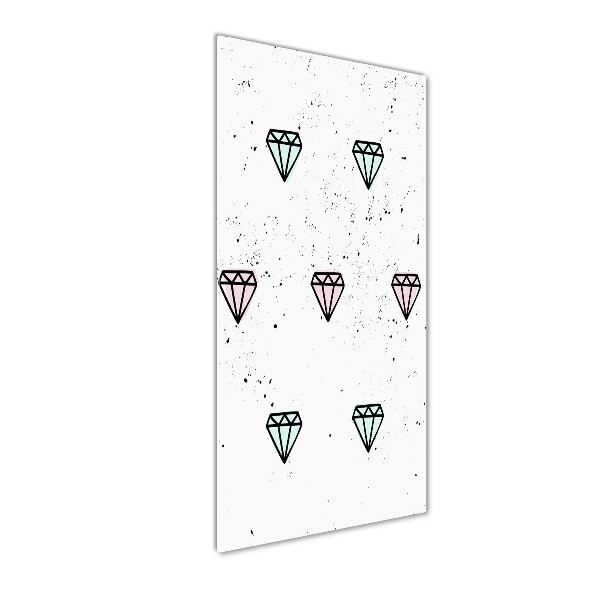 Cuadro decorativo en cristal con canto pulido vertical Diamantes