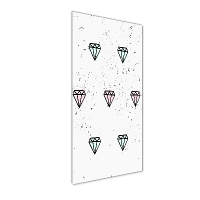 Cuadro decorativo en cristal con canto pulido vertical Diamantes