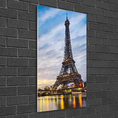 Cuadro de vidrio templado 4mm para pared vertical Torre Eiffel de París
