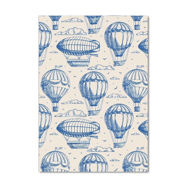 Cuadro de cristal moderno efecto brillo vertical Dirigibles y globos