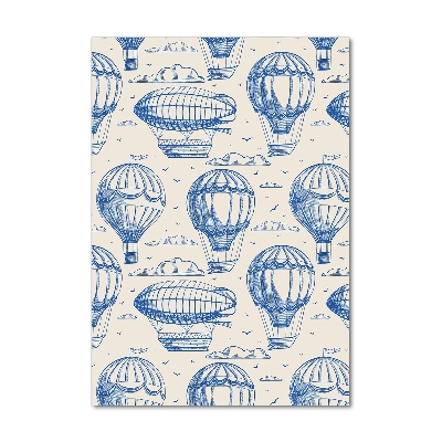 Cuadro de cristal moderno efecto brillo vertical Dirigibles y globos