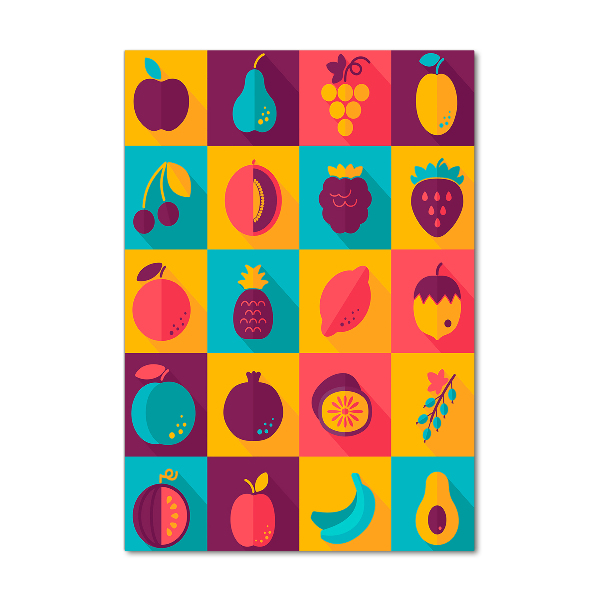 Cuadro decorativo en cristal con canto pulido vertical Fruta