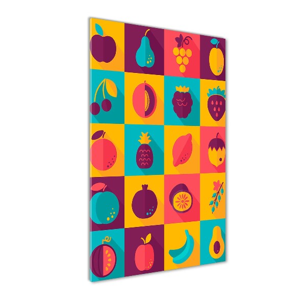 Cuadro decorativo en cristal con canto pulido vertical Fruta