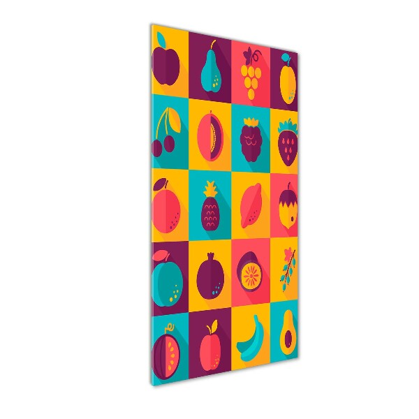 Cuadro decorativo en cristal con canto pulido vertical Fruta