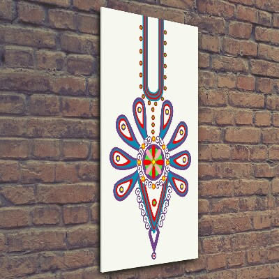 Cuadro de cristal moderno efecto brillo vertical Patrón popular polaco