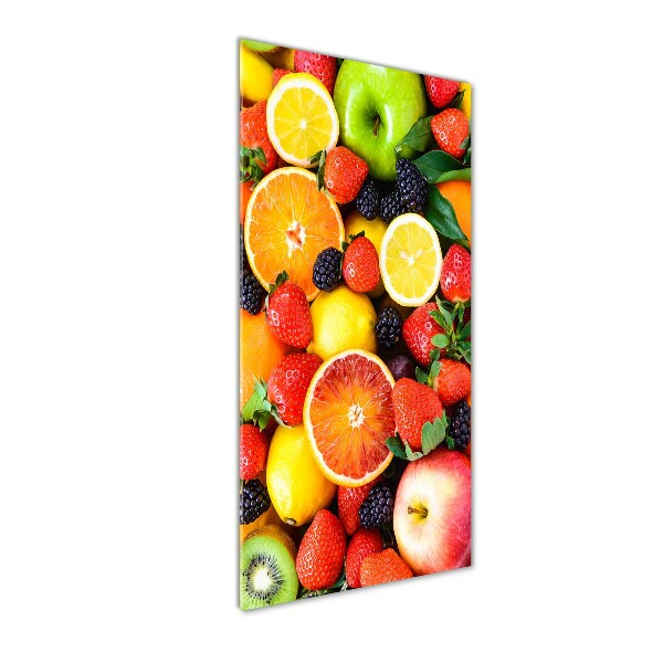 Cuadro de cristal moderno efecto brillo vertical Fruta