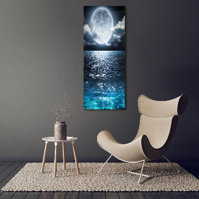 Fotocuadro de cristal elegante para hogar vertical Luna llena