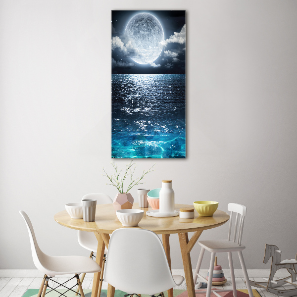 Fotocuadro de cristal elegante para hogar vertical Luna llena