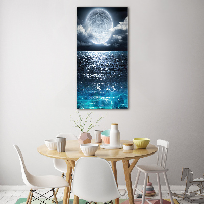 Fotocuadro de cristal elegante para hogar vertical Luna llena