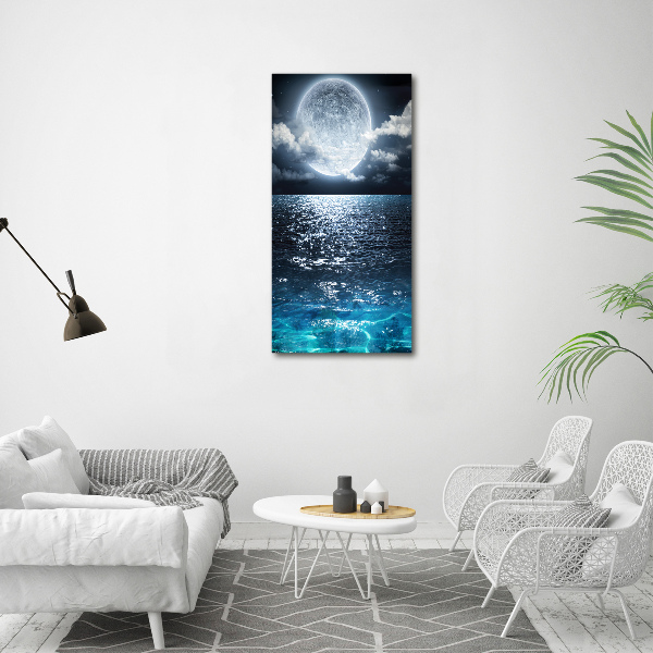 Fotocuadro de cristal elegante para hogar vertical Luna llena