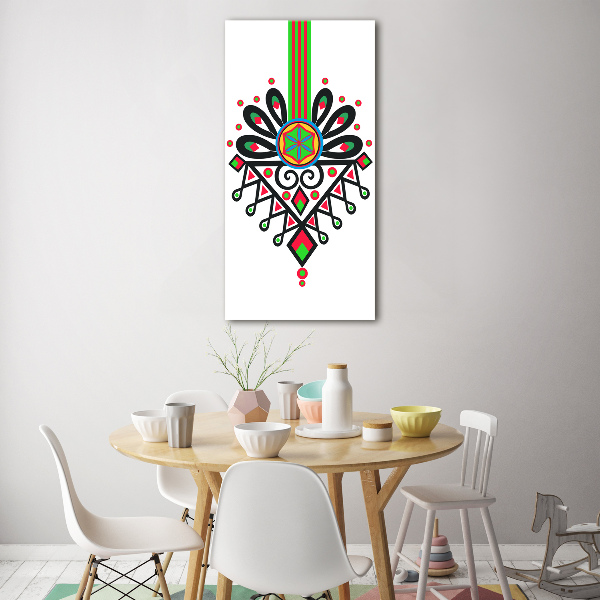 Cuadro de cristal moderno efecto brillo vertical Patrón popular polaco