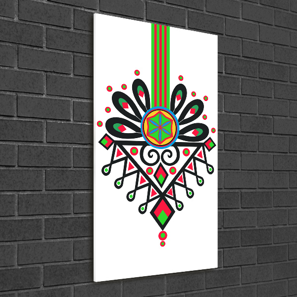 Foto obraz na szkle pionowy Polski wzór ludowy