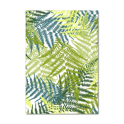 Cuadro de vidrio templado 4mm para pared vertical hojas de helecho