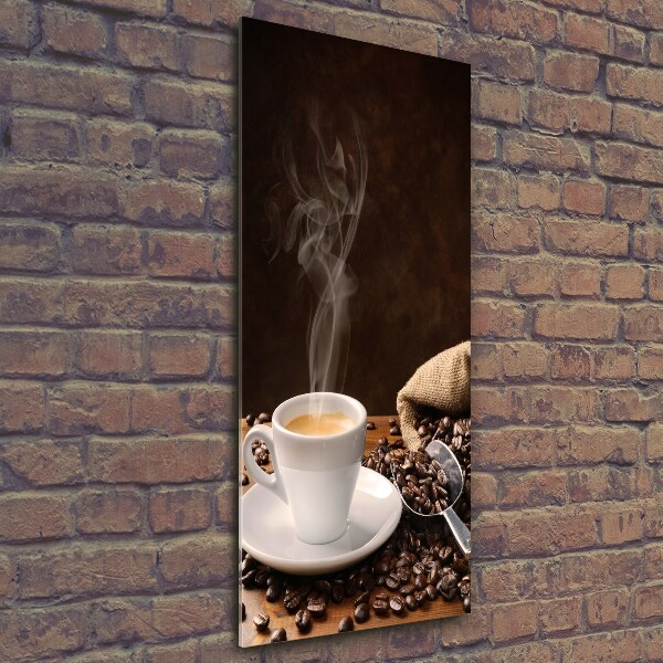 Cuadro de vidrio templado 4mm para pared vertical Una taza de café