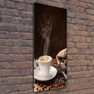 Cuadro de vidrio templado 4mm para pared vertical Una taza de café