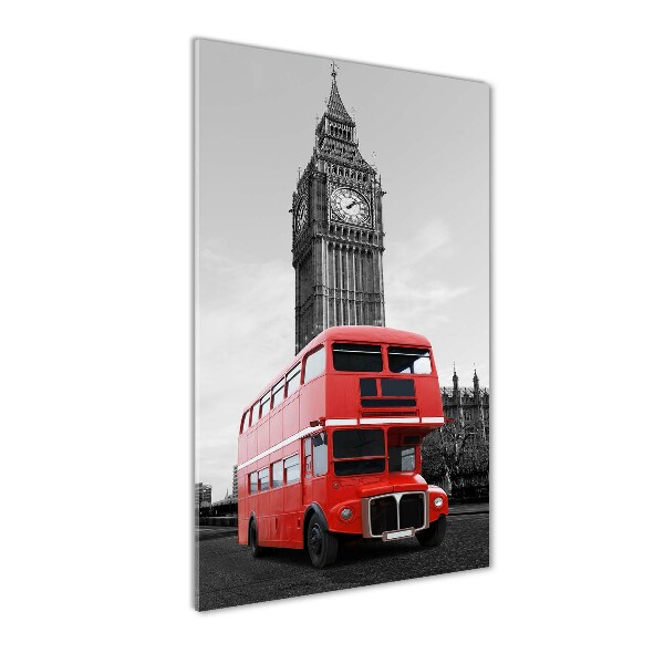 Fotocuadro de cristal elegante para hogar vertical autobús de Londres