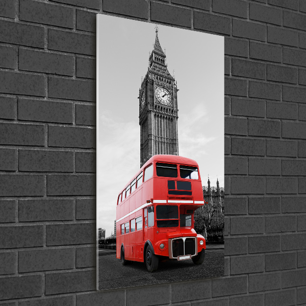 Fotocuadro de cristal elegante para hogar vertical autobús de Londres