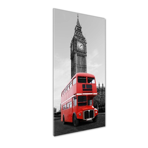 Fotocuadro de cristal elegante para hogar vertical autobús de Londres
