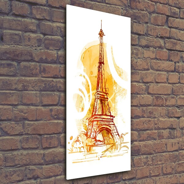 Cuadro de cristal moderno efecto brillo vertical Verano en París