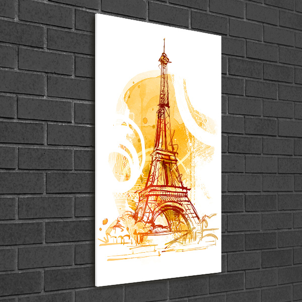 Cuadro de cristal moderno efecto brillo vertical Verano en París