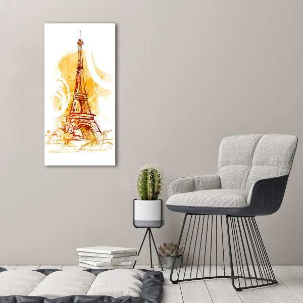 Cuadro de cristal moderno efecto brillo vertical Verano en París