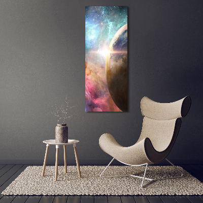 Cuadro decorativo en cristal con canto pulido vertical Galaxia