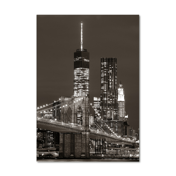 Cuadro de cristal moderno efecto brillo vertical Manhattan Nueva York