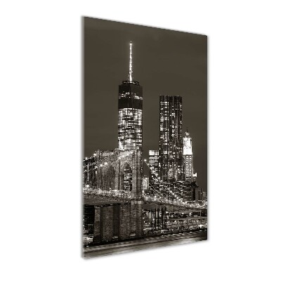 Cuadro de cristal moderno efecto brillo vertical Manhattan Nueva York