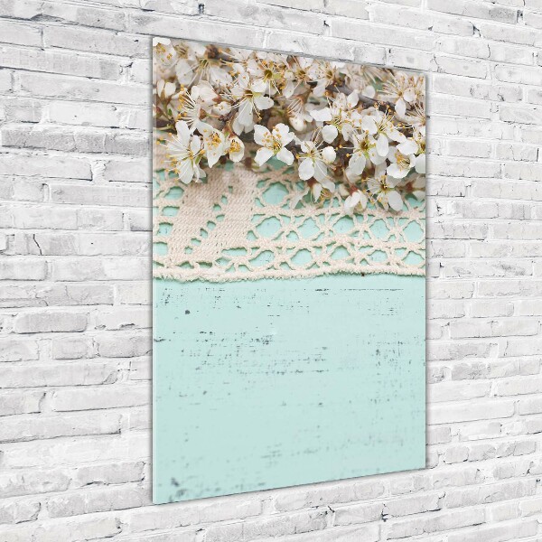 Foto obraz szkło hartowane pionowy Kwiaty wiśni