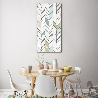 Cuadro de cristal moderno efecto brillo vertical Patrón de espiga