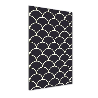 Cuadro decorativo en cristal con canto pulido vertical escamas de pescado