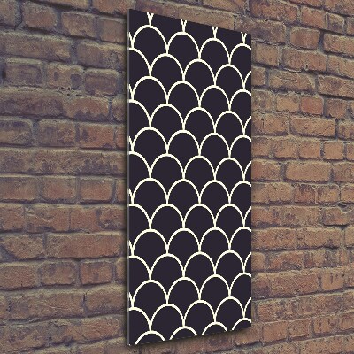 Cuadro decorativo en cristal con canto pulido vertical escamas de pescado